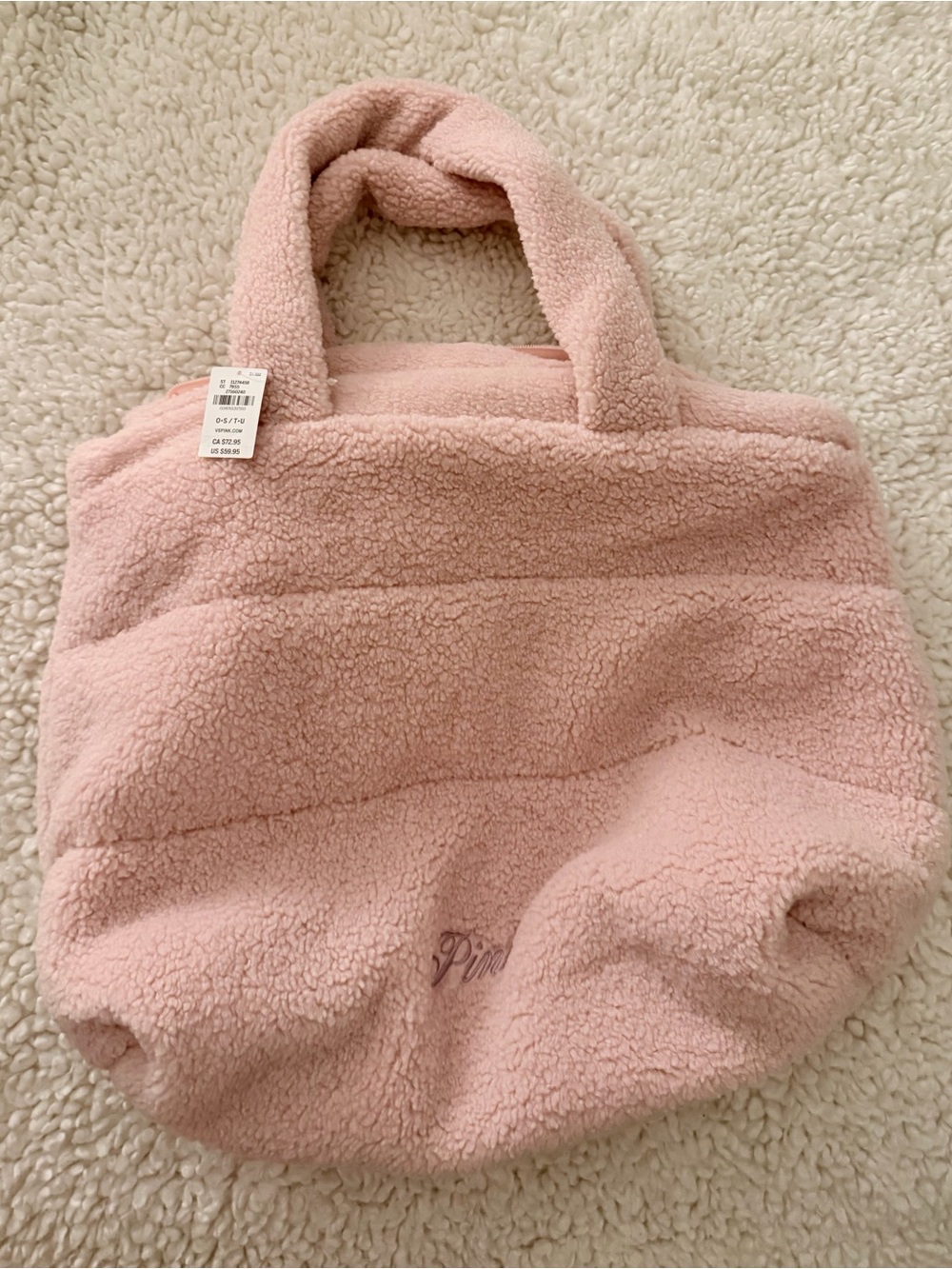 Victoria’s Secret PINK Sherpa Fleece Tote Bag